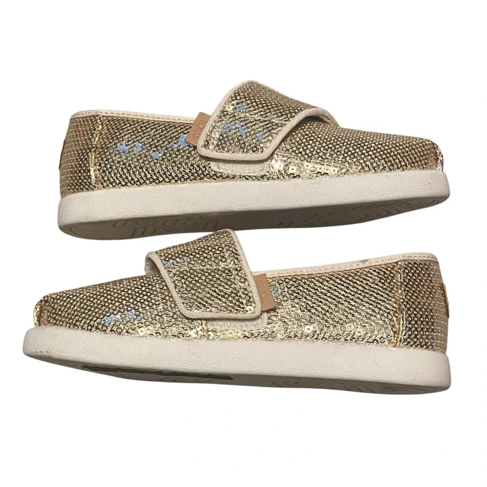 Toms Alpargata Classic Champagne Mini Sequins Toddler Shoe